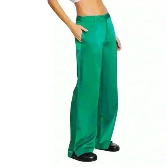 Pippa Cecelia silk trouser  color green Size XS - Picture 1 of 10